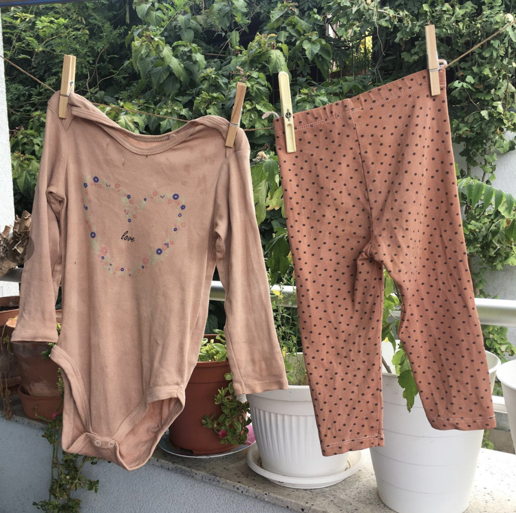 naturally dyed baby clothing using everyday ingredients
